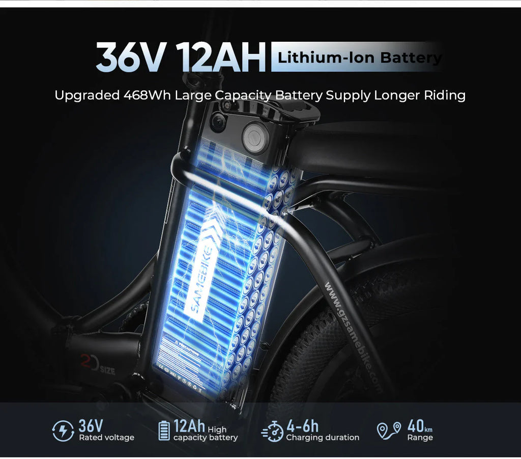 SAME Bike CY20 Electric Bike – 36V 13Ah 45-90km Range 20" Tyre 150kg