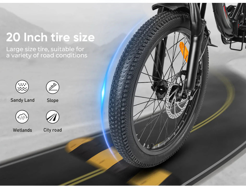 SAME Bike CY20 Electric Bike – 36V 13Ah 45-90km Range 20" Tyre 150kg