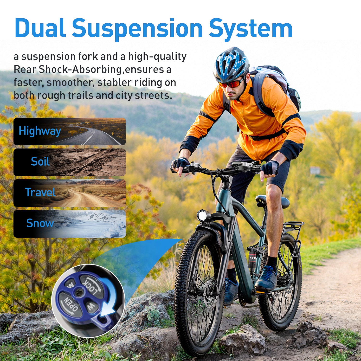 Aairsk GT900 Electric Mountain Bike - 25MPH, 40mi Range, 750W Motor