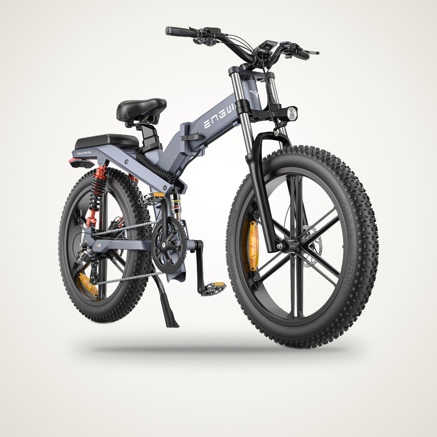 ENGWE X26 Dual Battery Folding Fat Tyre E-Bike – 1000W, 48V 29.2Ah, Triple Suspension