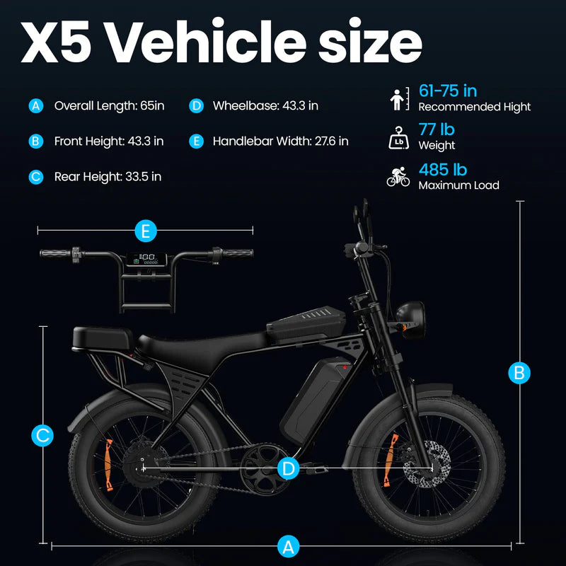 Aairsk X5 Electric Bike – 500W 48V 15Ah 20" KENDA Tyres NFC Keyless