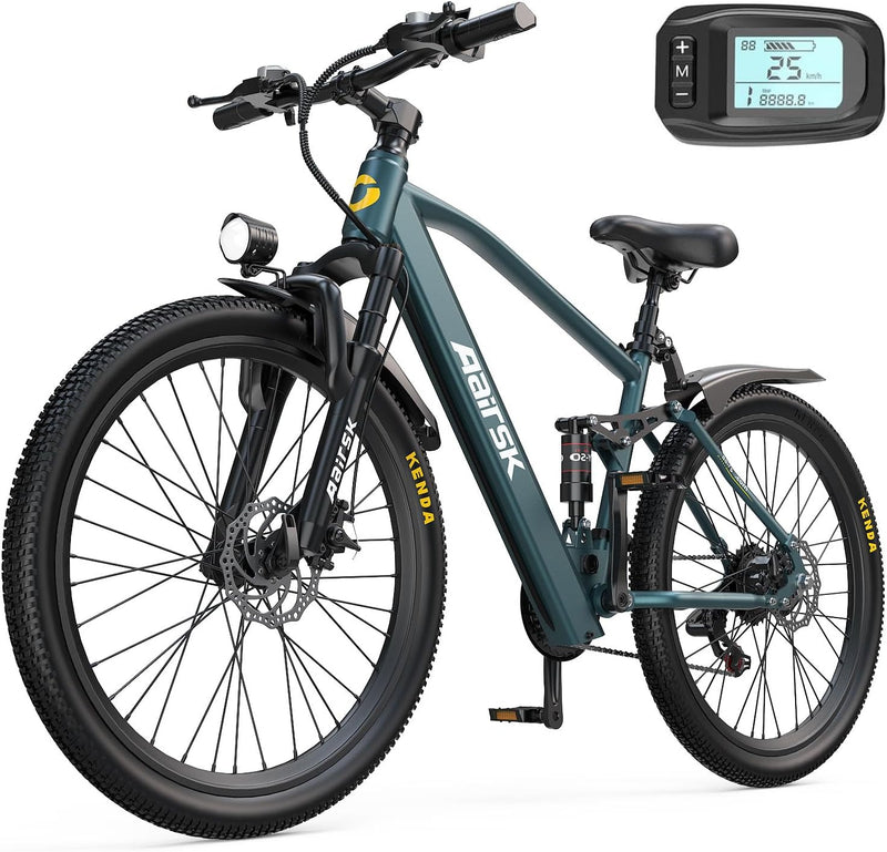 Aairsk GT900 Electric Mountain Bike - 25MPH, 40mi Range, 750W Motor