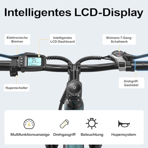 Aairsk GT300 Electric Bike 26" Blue – 250W Motor, 40km Range