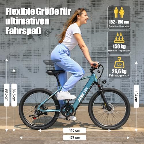 Aairsk GT300 Electric Bike 26" Blue – 250W Motor, 40km Range