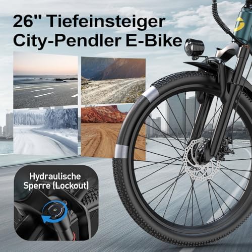 Aairsk GT300 Electric Bike 26" Blue – 250W Motor, 40km Range