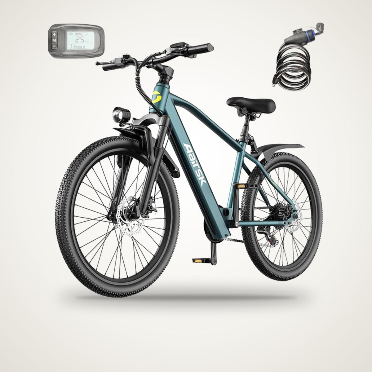 Aairsk GT300 Electric Bike – 26", 250W, 7-Speed, Card Key Start