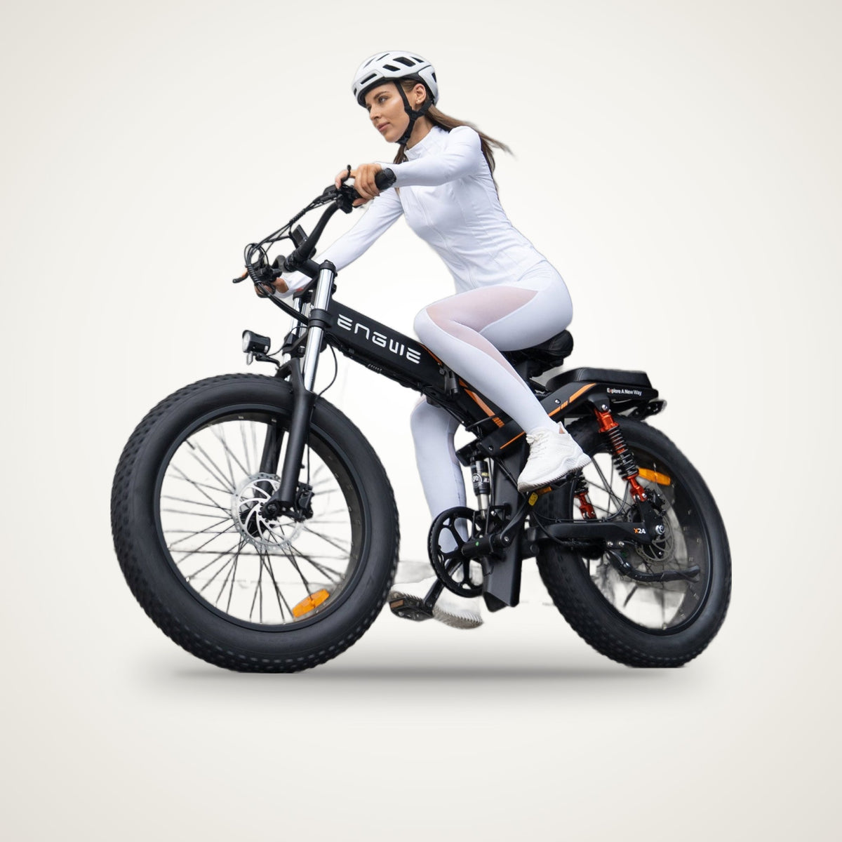 ENGWE X26 Dual Battery Folding Fat Tyre E-Bike – 1000W, 48V 29.2Ah, Triple Suspension