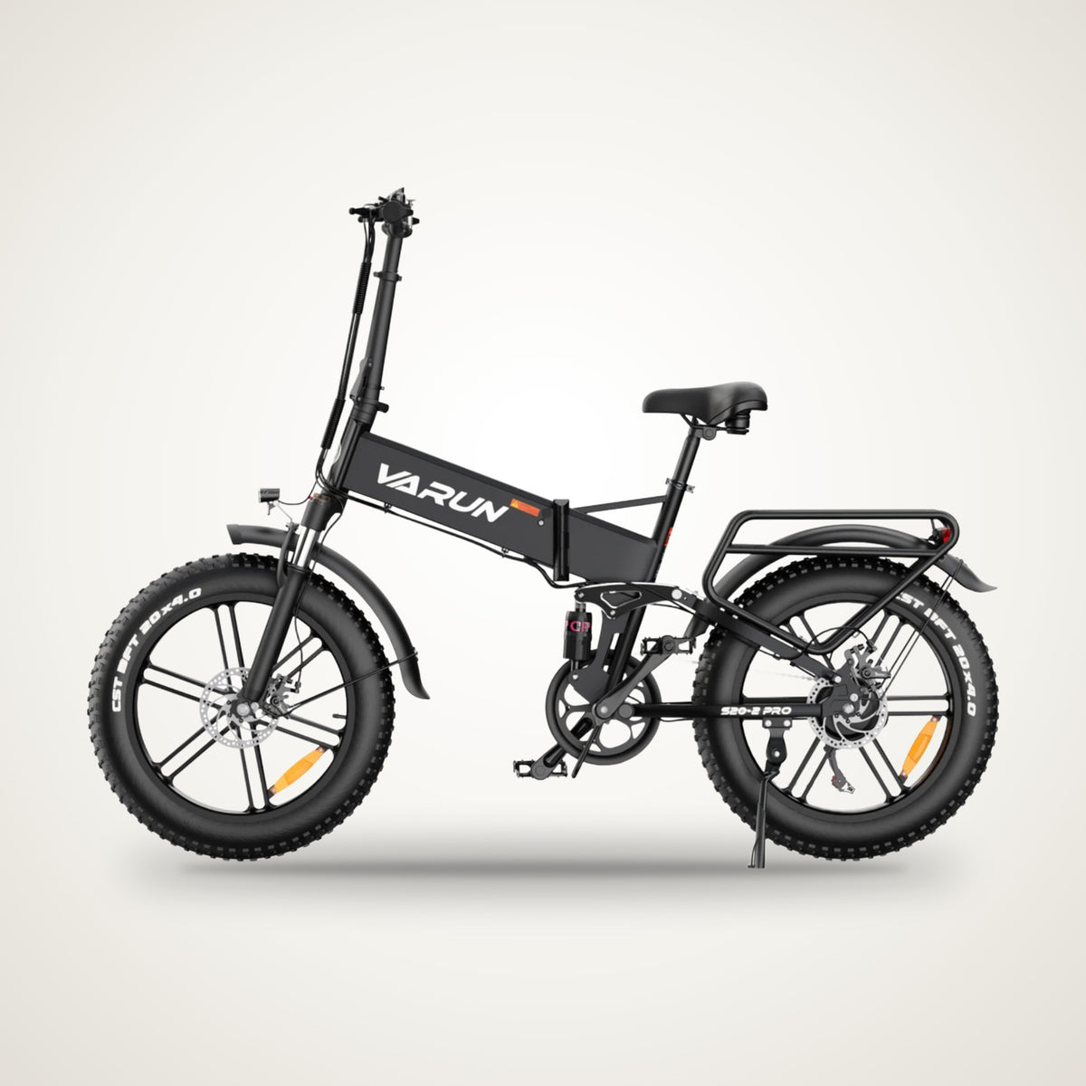 VARUN S20-2 / S20-2 Pro Full Suspension Folding Fat Tyre E-Bike – 48V 13Ah