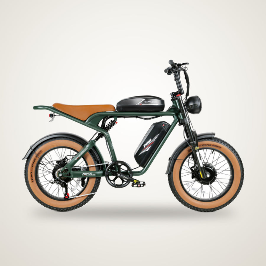 SAME Bike M20-III Dual Motor Moped-Style E-Bike – 2×1000W, 48V 32Ah Dual Battery