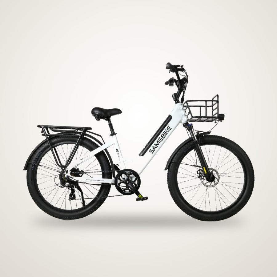 SAME Bike RS-A01 Plus 26" Fat Tyre City E-Bike – 750W, 48V 14Ah, Front Basket